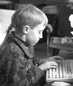 Boy at keyboard